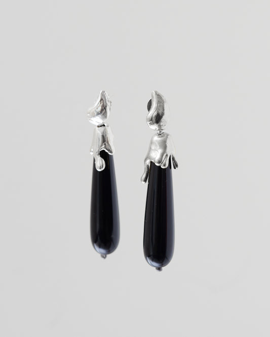 Créoles fluides en onyx